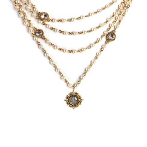 Magdalena - 4mm Pearl Cream Petite Cloister San Benito - Gold - VSA Designs