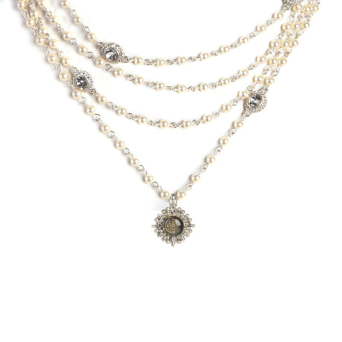 Magdalena - 4mm Pearl Cream Petite Cloister San Benito - Silver