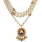 Magdalena 6mm Pearl Cream with Tribal Medallion - Gold