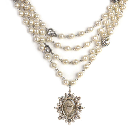 Magdalena - 6mm Pearl Cream with All Medallions - VSA Designs