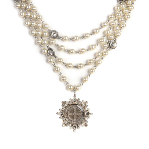 Magdalena - 6mm Pearl Cream with All Medallions - VSA Designs