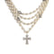 Magdalena - Pearl Cream with Rebel Cross - Silver