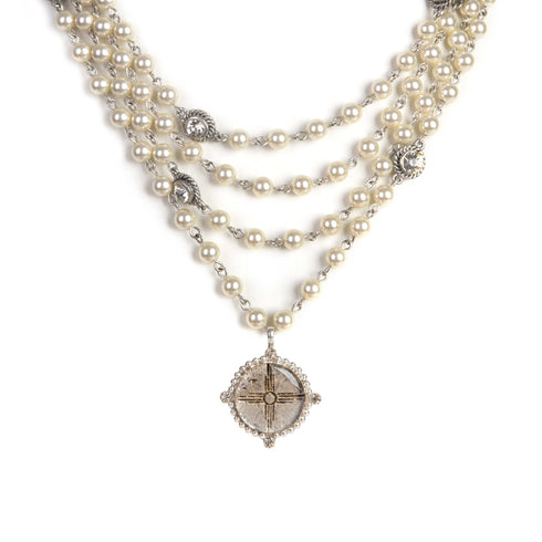 Magdalena - 6mm Pearl Cream with All Medallions - VSA Designs