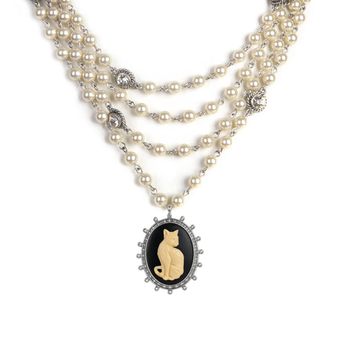 Magdalena - Pearl Cream with Cats! - Silver