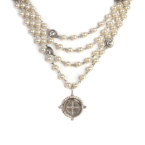 Magdalena - 6mm Pearl Cream with All Medallions - VSA Designs