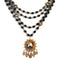Magdalena 6mm Crystal Jet Black with Tribal Medallion - Gold