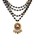 Magdalena 6mm Crystal Jet Black with Tribal Medallion - Gold