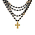 Magdalena Crystal Jet with Rebel Cross - Gold