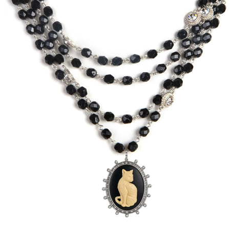 Magdalena Crystal Jet with Cats! - Silver