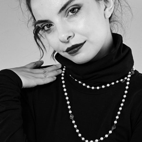 Wrap - 6mm Semi-Precious Rutilated Quartz Black Mix