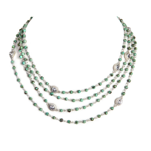 Magdalena 4mm Semi-Precious African Turquoise - Silver