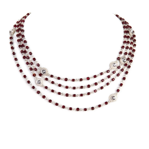 Magdalena - 4mm Crystal Garnet Squares