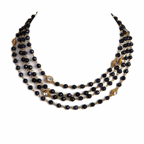 Magdalena - 6mm Semi-Precious Blue Goldstone Faceted