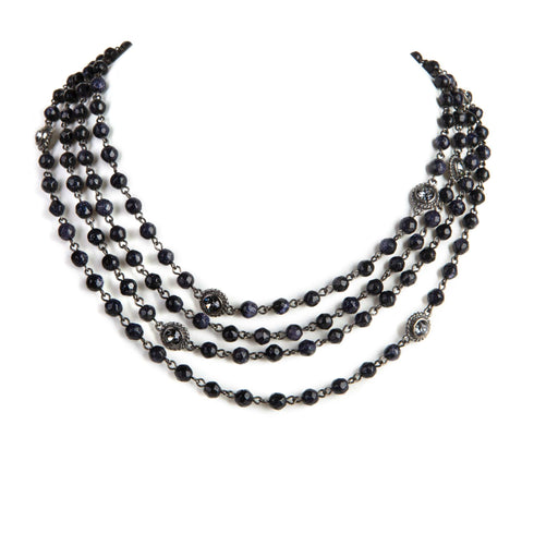 Magdalena - 6mm Semi-Precious Blue Goldstone Faceted