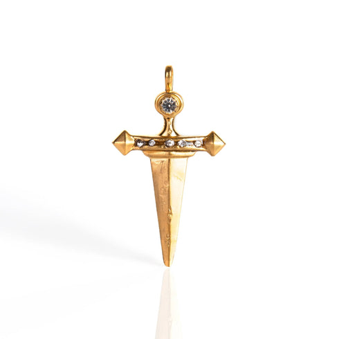 Envy Dagger Cross Medallion - Gold