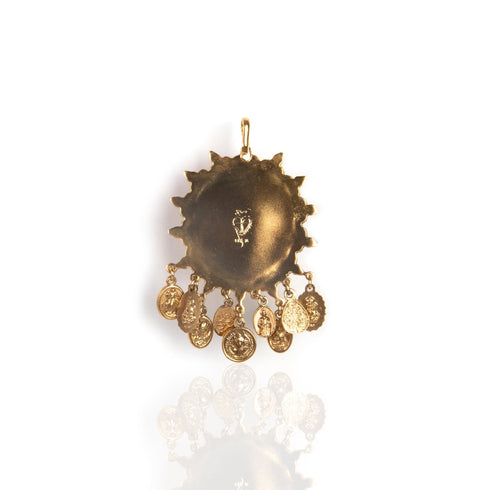 Tribal Crystal Medallion - Gold - VSA Designs