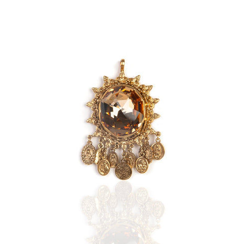 Tribal Crystal Medallion - Gold - VSA Designs