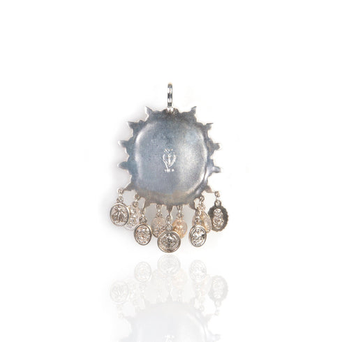 Tribal Crystal Medallion - Silver - VSA Designs