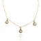 3 Crystal Drop Necklace - Gold - VSA Designs