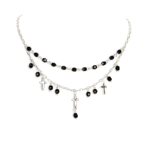 Esme Necklace Jet - Silver