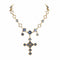 Brigid Imbolc Cross Choker Water Lt Sapphire - Gold - VSA Designs