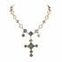 Brigid Imbolc Cross Choker Water Lt Sapphire - Gold - VSA Designs