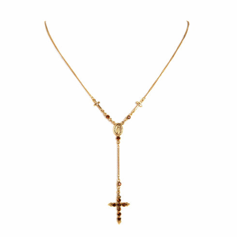 Maddie Rosary Necklace - Gold - VSA Designs