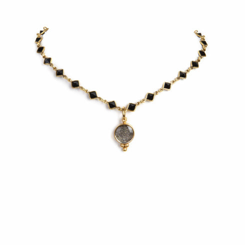 Piccolo Crystal Choker Jet - Gold