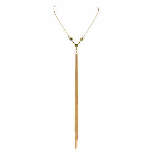 Brigid Serenity Chain Necklace Earth Olivine - Gold