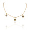 3 Crystal Drop Shamrock Necklace - Gold