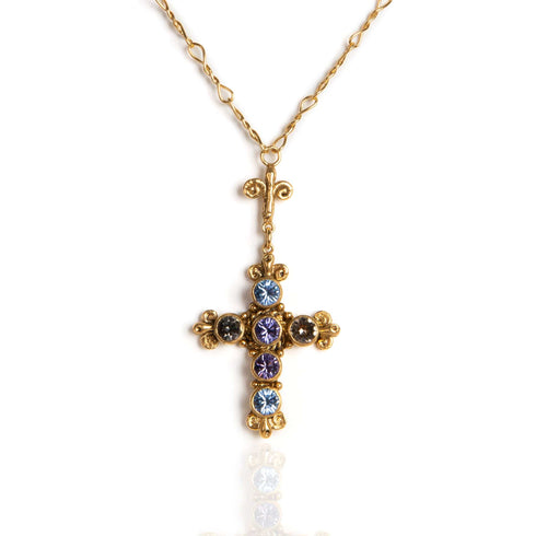 Audrey Necklace Light Sapphire Mix - Gold
