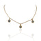 3 Crystal Drop Necklace Blue - Gold
