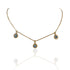 3 Crystal Drop Necklace Blue - Gold