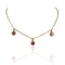 3 Crystal Drop Necklace Pink - Gold