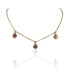 3 Crystal Drop Necklace Pink - Gold