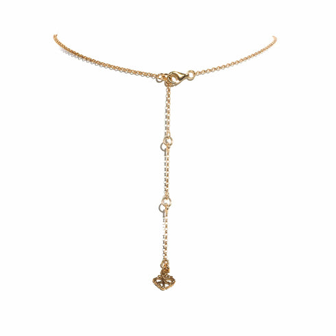 Maddie Rosary Necklace Clear - Gold