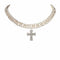 Iconic Chain Choker with Rebel Cross - Silver