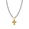 Delfina - 6mm Crystal Jet with Rebel Cross - Gold