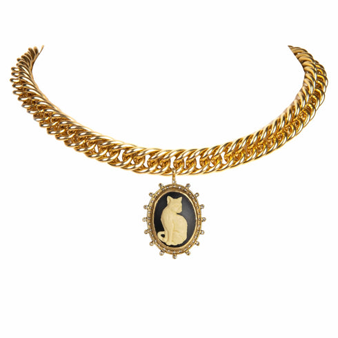 Iconic Chain Choker with Cats! - Gold