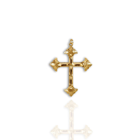 Resurrection Crystal Cross Charm - Gold