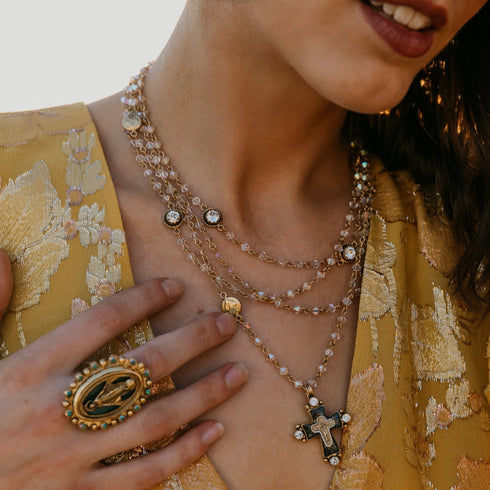 Magdalena - 4mm Bicone Light Peach AB