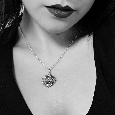 Petite Cloister San Benito Charm Necklace Gunmetal - VSA Designs