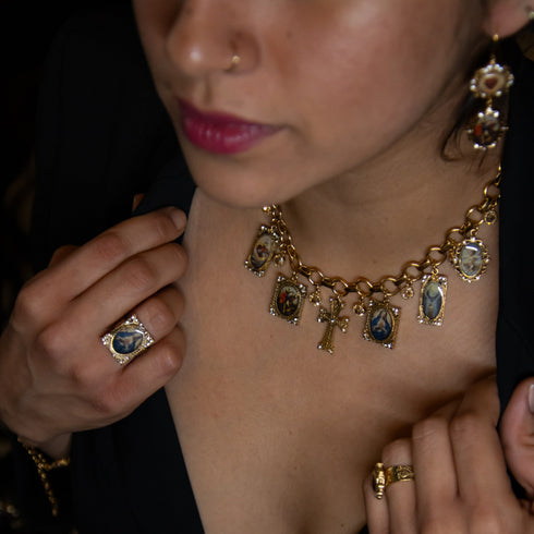 Retablo Framed Charm Necklace - VSA Designs