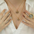 Retablo Small Oval Framed Charm Necklace - Silver - VSA Designs