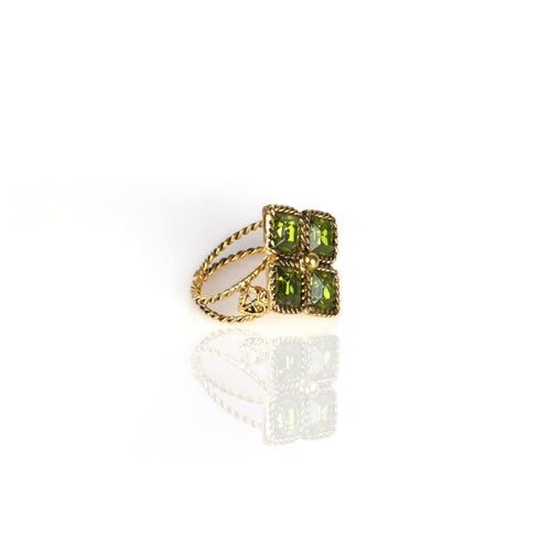 Brigid Seal of Grace Ring Earth Olivine - Gold