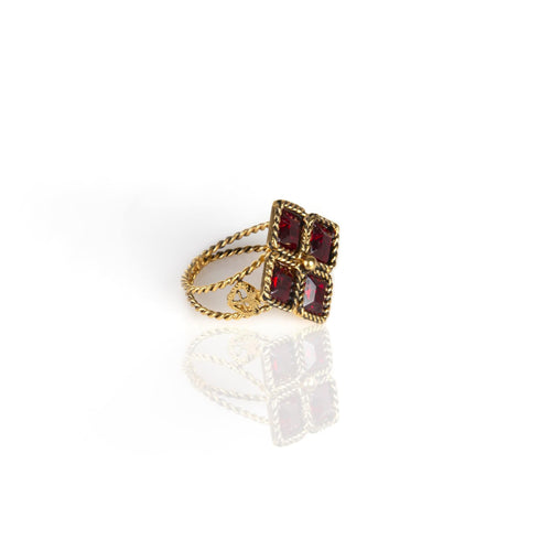 Brigid Seal of Grace Ring Fire Ruby - Gold