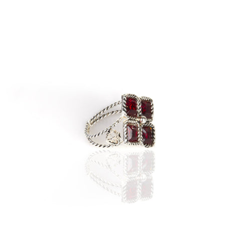 Brigid Seal of Grace Ring Fire Ruby - Silver - VSA Designs
