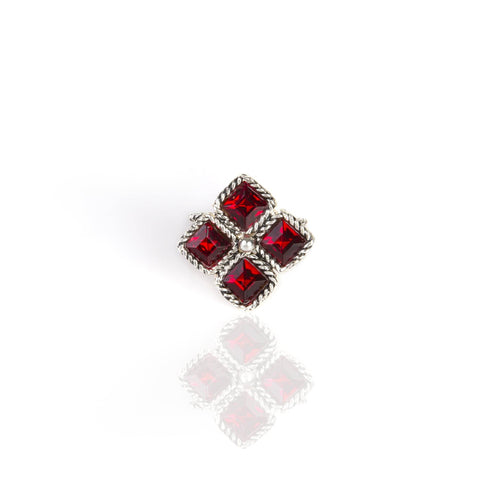 Brigid Seal of Grace Ring Fire Ruby - Silver - VSA Designs