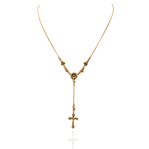 Daisy Rosary Necklace - Gold