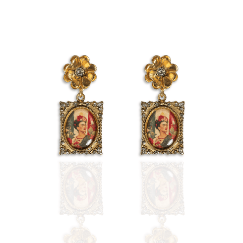 Retablo Frida Earrings - Gold